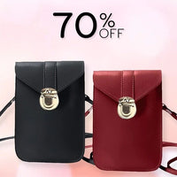 Thumbnail for BagGeri – Touch Screen Waterproof Leather Crossbody Phone Bag for iPhone, Galaxy & Other
