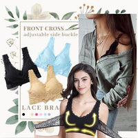 Thumbnail for Instant Lift Front Cross Side Buckle Lace Bra