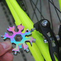 Thumbnail for Amenitee 18-in-1 stainless steel snowflakes multi-tool&keychain