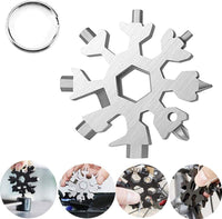 Thumbnail for Amenitee 18-in-1 stainless steel snowflakes multi-tool&keychain