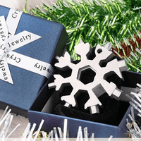 Thumbnail for Amenitee 18-in-1 stainless steel snowflakes multi-tool&keychain