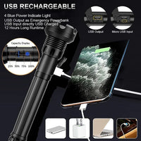 Thumbnail for 🔥LAST DAY SALE 49% OFF🔥 - LED Rechargeable Tactical Laser Flashlight 70000 High Lumens