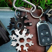 Thumbnail for Amenitee 18-in-1 stainless steel snowflakes multi-tool&keychain