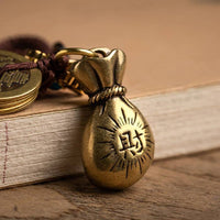 Thumbnail for PROSPERITY MONEY BAG ANCIENT CHARM KEYCHAIN